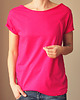 t-shirt damskie Ciemnoróżowy Oversize Bez Nadruku 2