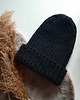 czapki damskie Czapka Beanie krótka- wełna i alpaka czarna czerń 2