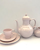 filiżanki Różowy porcelanowy serwis Hutschenreuther Hohenberg, Niemcy, lata 60. 7