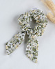 gumki do włosów Scrunchie ZIELONE KWIATY 1