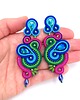 kolczyki soutache Aline asymetryczne energetyczne kolorowe kolczyki sutasz z kryształkami 1