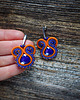 kolczyki soutache Granatowo-pomarańczowe kolczyki soutache 3