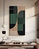 obrazy ZAKROCKA ATELIER obrazy do salonu modernistyczne 80x160cm - zieleń i beż 2