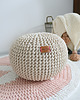 pufy do siedzenia Pufa ecru bawełniana okrągła handmade 1