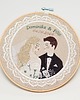 Ślub - inne Personalizowana pamiątka ślubna, haft ślubny/ rocznicowy w tamborku 1