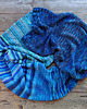 szale damskie UNIKAT szal dziergany "Deep Ocean Blues" 2