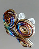 kolczyki wire wrapping Tytanowy wir- rainbow kolczyki 1
