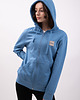 bluza z kapturem damska Bluza niebieska rozpinana bawełna organiczna GOTS 1