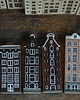 figurki i rzeźby Komplet 4 szt - drewniane domki ręcznie malowane AMSTERDAM 5