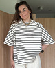 t-shirt damskie T-shirt Chillout ecru cream & black neck 4