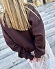 bluza bez kaptura damska Hot Chocolate / bluza bawełniana w kolorze gorzkiej czekolady 4