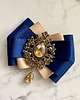 broszki Beżowa granatowa  Brosza z kryształem w kolorze szampańskim NEW 5