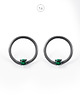 kolczyki srebrne Srebro z cyrkonią - kolczyki EMERALD oksydowane 1