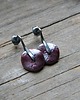 kolczyki wire wrapping Fioletowe antyczne krążki - sztyfty 1