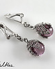 kolczyki wire wrapping Liliowe w siateczce - kolczyki (lub klipsy) 3
