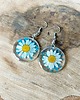 kolczyki z żywicy MAGIA ŻYWICY - kolczyki niebieska MARGARETKA 1