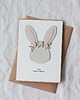 kartki scrapbooking Sweet Bunny. Zaproszenia urodzinowe z szarym zajączkiem 1