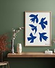 grafiki i ilustracje PLAKAT ptaki , abstrakcja, matisse, niebieski 2