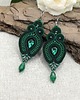kolczyki soutache Kolczyki sutasz zielone "Verra" eleganckie wieczorowe z kryształkami 2