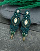kolczyki soutache Kolczyki sutasz zielone ze złotem Ismara wieczorowe kryształkami 2