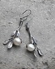 kolczyki wire wrapping Białe perły -  gałązki  - kolczyki 2