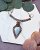 kolie Miedziany naszyjnik wire wrapping z opalem owyhee #489 1