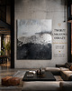 obrazy Abstrakcja Loft no.4 SREBRO Ręcznie malowany obraz 140x140 XXL 1