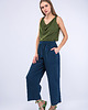 spodnie materiałowe damskie Halny Blue-Green Spodnie 1