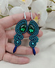 kolczyki soutache Długie kolczyki soutache na wesele, szmaragdowe kolczyki 1