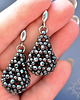 kolczyki swarovski Ażurowe krople z hematytu III, kolczyki Swarovski, beading 5