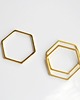 pierścionki złote 16k Gold Plated Hexagon Shape Ring 5
