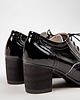 półbuty damskie OKSFORDKI NA 6 CM SŁUPKU - SKÓRA NATURALNA - MODEL 251-CZARNY NAPLAK+BIAŁY 1