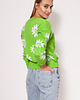 swetry damskie  Sweter w kwiatki - SWE302 seledynowy MKM 2