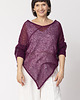 swetry damskie  Lekkie ponczo damskie z wełny - Bakłażanowe 2