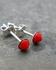 kolczyki wire wrapping 4 mm ciemnokoralowe stożki 1