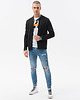 bluzy męskie Bluza męska rozpinana bez kaptura - czarna V5 B1071 2
