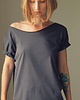 t-shirt damskie Szara Czekolada Zgaszony Oversize Bez Nadruku 3