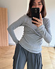 bluzki z długim rękawem damskie Jedwabisty longsleeve Catch me soft light grey 3
