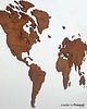 Ozdoby na ścianę Drewniana Mapa Świata z podpisami państw, kolor Orzech  M 1