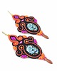 kolczyki soutache Muertos kolczyki sutasz czarny pomarańcz 1