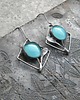 kolczyki wire wrapping Świetlisty błękit  -  kwiaty   -  kolczyki 5