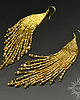kolczyki pozłacane Skúfar, złote "indiańskie" kolczyki, beading 3
