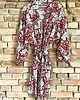szlafroki damskie Szlafrok narzutka kimono w kontrastujący wzór kwiatowy 3