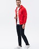 bluzy męskie Bluza męska rozpinana z kapturem BASIC - czerwona V9 B977 3