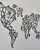 Ozdoby na ścianę Drewniana Mapa świata dekoracja geometryczna 4