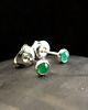 kolczyki z kamieniami Kolczyki Drobinki Sztyfty - Szmaragd Srebro 2