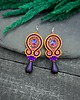 kolczyki soutache Kolczyki sutasz pomarańczowo fioletowe kolorowe Cleo z dużą łezką 2