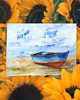 obrazy WYPRZEDAŻ SZTUKI! Akwarela Łódka na plaży oryginalny obraz 300g 21x30 cm 1