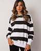 bluza bez kaptura damska Biało-czarna bluza w paski Yemima 2