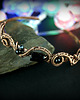 bransoletki wire wrapping Miedziana bransoleta cuff z turmalinem i onyksem 7